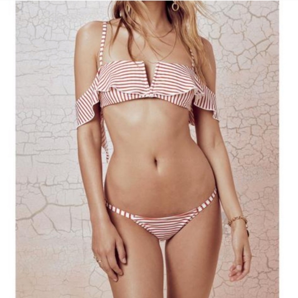 New!For‎ Love and Lemons Coco Stripe Bikini Bottom *Only*